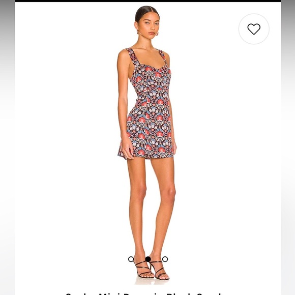 NWT FREE PEOPLE Sasha Printed Mini dress size XS black combo - Picture 3 of 9